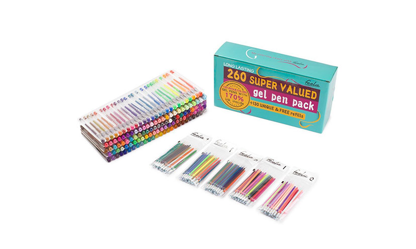 Save 75% on a Pack of 260 Color Gel Pens!