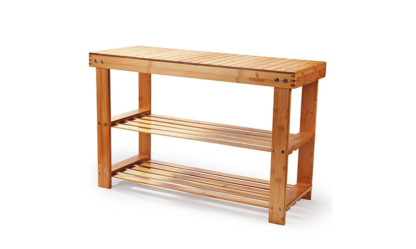 Save 65% on a Natural Bamboo Shoe Bench!
