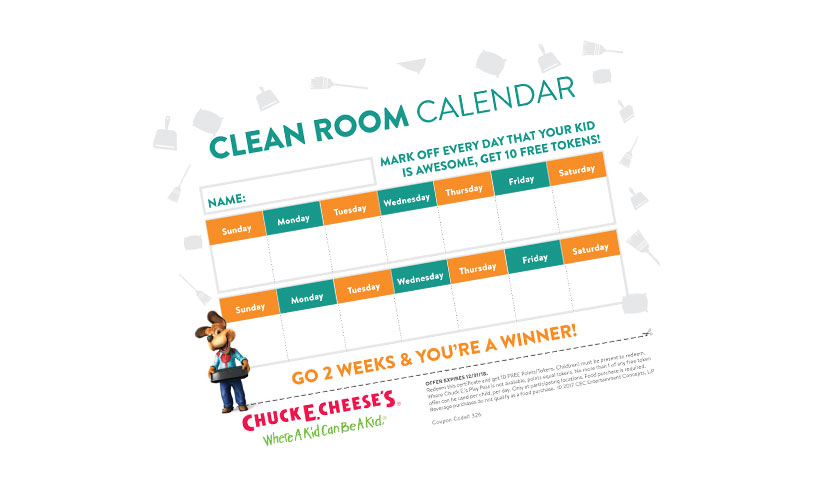Get FREE Pizza and Tokens Rewards Calendars from Chuck E. Cheese!