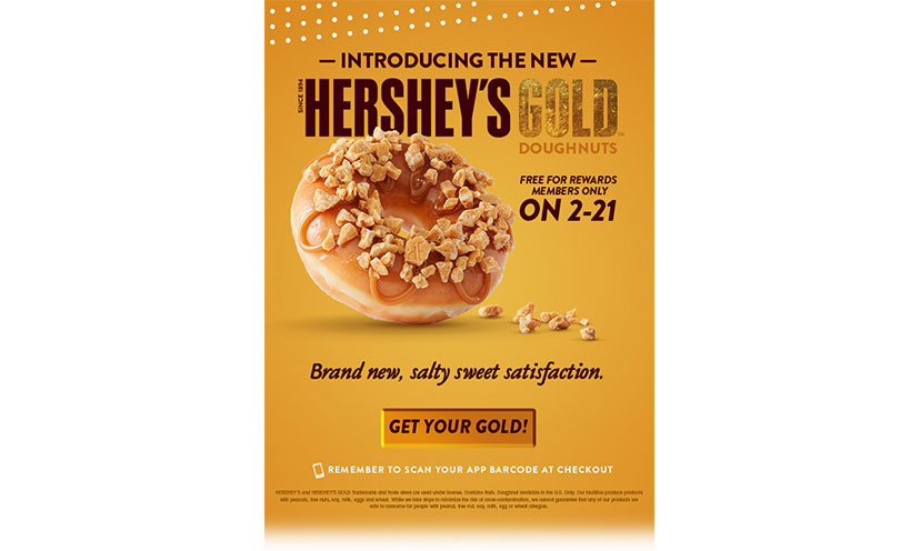Get a FREE Krispy Kreme Hershey’s Gold Doughnut!