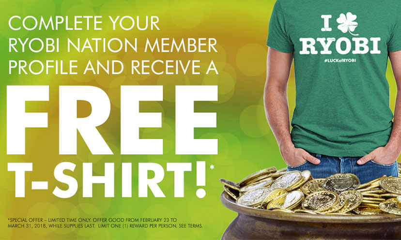 Get a FREE Ryobi Tools T-Shirt!