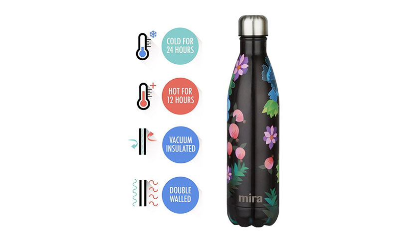 Save 63% on a Vacuum Insulated Travel Water Bottle!