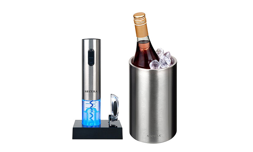 Save 66% on an Electric Wine Bottle Opener and Ice Bucket Gift Set!