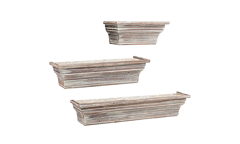 Save 29% on Rustic Torched Wood Wall Floating Shelves!