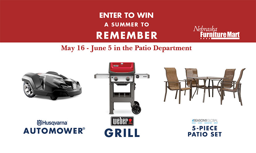 Enter to Win a Automower, Grill & Patio Set!