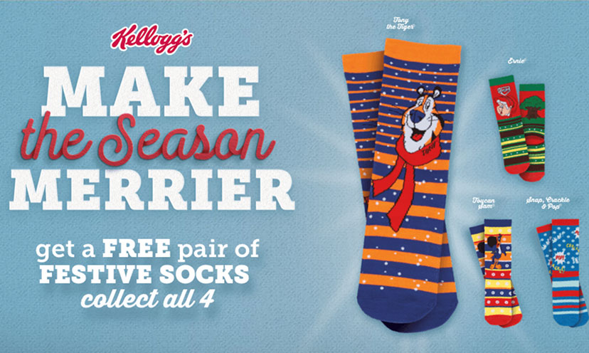 Get a FREE Pair of Festive Socks from Kellogg’s!
