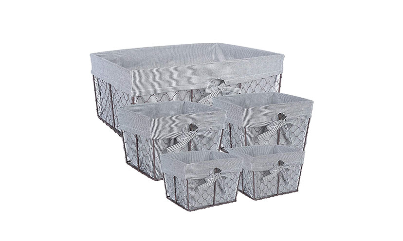 Save 39% on a Set of Fabric-Lined Wire Nesting Storage Baskets!