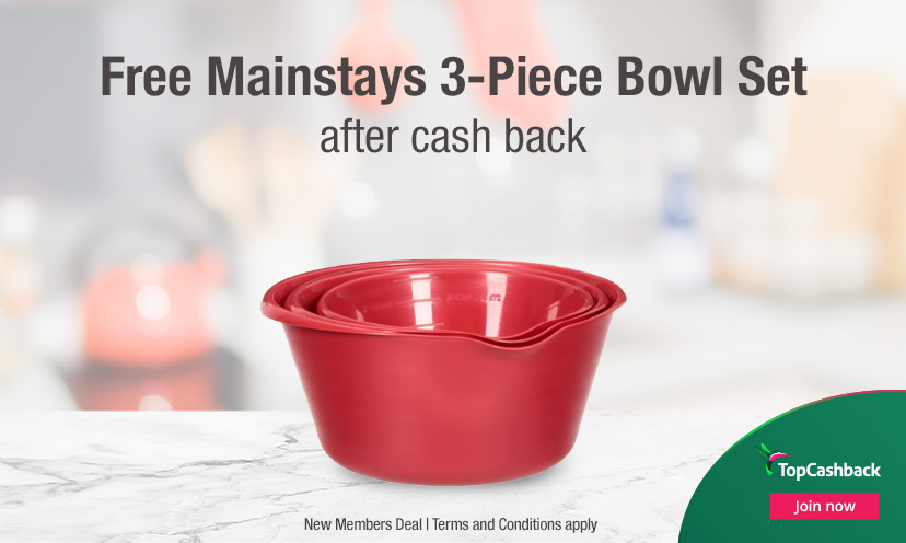 Get a FREE 3-Piece Bowl Set After Cash Back!