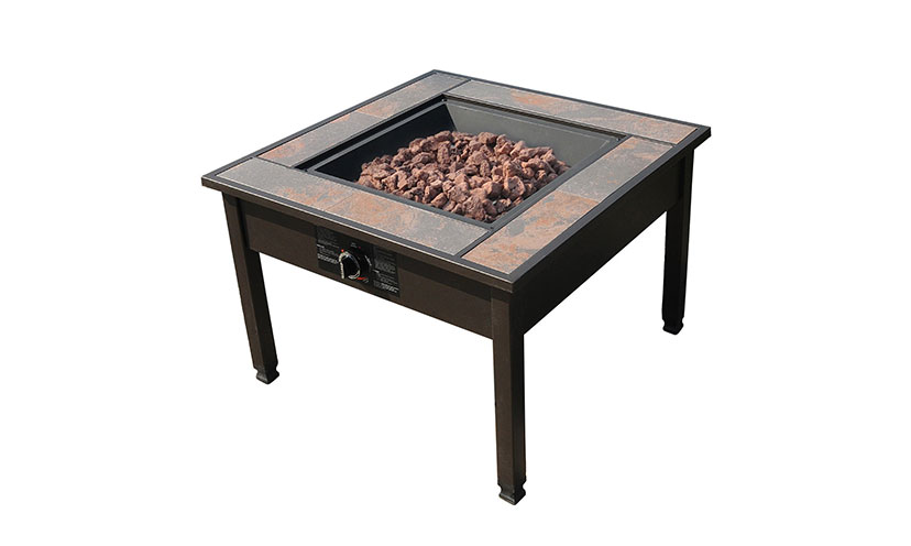 Save 70% on a Ceramic Tile Tabletop Gas Fire Pit!